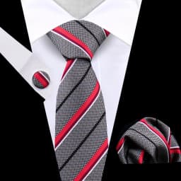 Business Tie For Men Set Necktie Cufflink Classic Handkerchief Suit For Wedding High Quality Stripe Tie Set Formal Gravata Gift