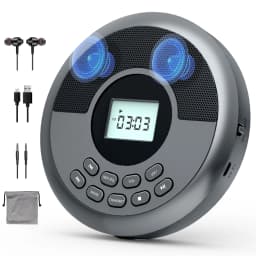 Portable CD Walkman with Bluetooth Transmitting CD Player Portable with Speakers and Earbuds Discman Rechargeable with USB