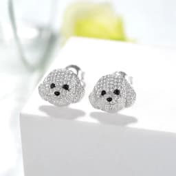 Cute Girl Cat Stud Earrings Exquisite Women's Earrings Fashion Accessories Party Jewelry Full Rhinestone Stud Earrings Girl Gift