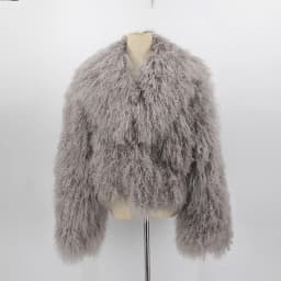 PINK JAVA QC23050-2 new arrival real mongolia sheep fur jackets women winter fur coat wholesale hot sale