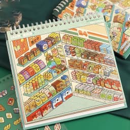 Mr.Paper 33Pcs Miniature Scene Sticker Book 3D House Landscape Stickers DIY Craft for Journal Scrapbook Collage