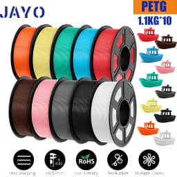 JAYO 10 Rolls PETG Filament 175mm 3D Printing No Bubbles No Drawing Smooth Multiple Colors Optional for 3D Printing 1.1kg/1roll