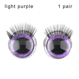 1Pair 20MM Plastic Doll Safety Eyes 3D Glitter Eyeballs With Eyelash For Crochet Toys Puppet Amigurumi Dolls Accessories