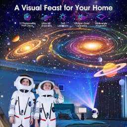 Astronaut Galaxy Projector, Star Projectors with 12 Space Films, Planetarium Light Ceiling Nebula, Kids Room Decor