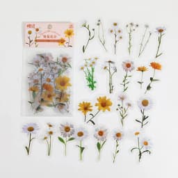 40pcs Plant & Nature Flower Decorative PVC Stickers Daisy & Mushroom DIY Scrapbooking Labels Journaling Stationery Album Decals