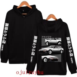 AE86 Zip Up Hoodies Initial D Korean Style Zippper Jackets Sweatshirts Anime Gothic Y2k Pullovers Mange Vintage Streetwear