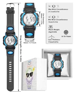 Socico Digital Watch for Kids, Waterproof LED Lights Luminous Watches, Children Wristwatch Boys Students Electronic Wrist Watch