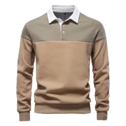 Spring Long Sleeve Polo Collar Sweatshirt Men's Casual Premium Top
