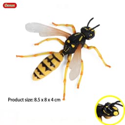 Oenux Realistic Bee Wasp Hornet Figurine Simulation Insect Model Prank Educational Cognitive Statue for Desk Display Collection
