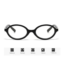 Advanced Elliptical Frame Photochromic Myopia Glasses Anti-Blue Light Glasses Optical Prescription Eyeglasses 0 TO -4.0