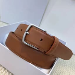 Minimalist style needle buckle calf leather belt, genuine leather women's casual pants belt, silver buckle calf leather white be
