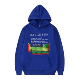 Funny Periodic Table“Can I Lick It? Chemistry Print Hoodie Men Women Casual Hoodies Long Sleeves Hip Hop Vintage Sweatshirts Top