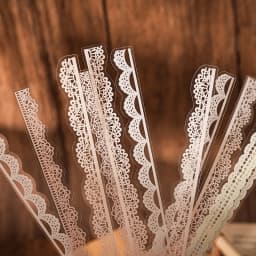 40 pcs Lace Stickers Cute Aesthetics Decor Collage Junk Journal Scrapbooking Supplies Self Adhesive Creative Stationery Sticker