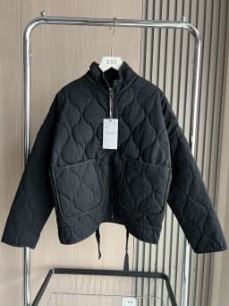 Women's Polyester Padded Jacket 2026New Arrival Vintage Lenzing Rayon High Collar Large Pocket Decorative Quilted Coat for Women