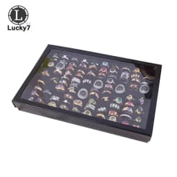 100-position Ring Tray Velvet Sponge Ring Display Box Cardboard Jewelry Storage Box Dust-proof Cover Tray