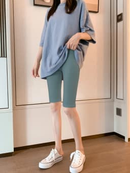 Women's Modal Short Pants Thin High Waist Elastic Slimming Black Base Layer Pants Can Be Worn outside Five-Quarter Length Summer