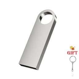 Free Custom Logo USB Flash Drive Pen Drive 8GB 16GB 32GB 64GB 128GB Metal Pendrive Card Memory Stick Drives U Disk with Key Ring