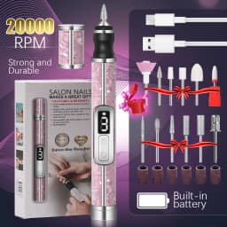 YIKOOLIN Electric Nail Drill Set Portable 4 Speeds Professional Manicure Pedicure Kit for Nail Salon Exfoliation Polishing