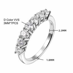 ALITREE D Color 4mm Moissanite Diamond Rings for Women Classic Match Wedding Eternity Band with GRA s925 Sterling Silver Ring