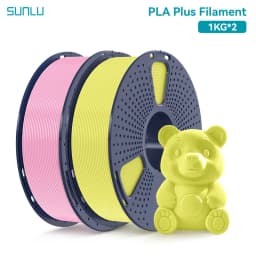 SUNLU 2Roll PLA Plus/Clear Filament 1.75mm +/- 0.02 mm 1kg Spool (2.2lbs) Neatly Arranged No Knot Filament Fit Most FDM Printer
