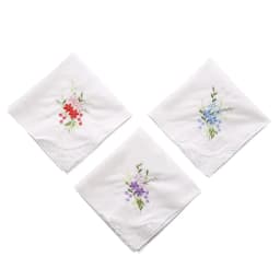 Ladies Cotton Embroidery Handkerchiefs Womens Soft Solid Candy Color Flowers Lace Edging Hankies for Wedding Party