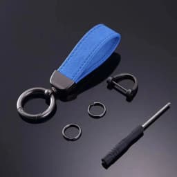 Multiple Colors Luxury Car Keychain Suede Leather Key Chain Pure Color Buckle Car Keyring Accessories Key Lanyard Gift