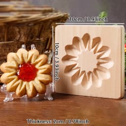 3D Wooden Cookie Cutter Moulds for DIY Baking, Engraved Embossed Biscuit Molds, for Gingerbread Fondant Christmas Baking Molds