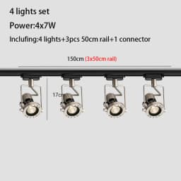 Led Track Light Industrial Style Rail Spot Light Aluminum Brushed Nickel Color Ceiling Lamp Whole Full Set 3 4 Lights Wall Wash