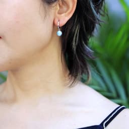 Creative Natural Gemstones Larimar Pectolite Hoop Dangle Earrings Healing Crystal Woman Drop Earrings Desiger Jewellery