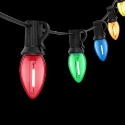 Colorful Outdoor String Lights C7 Shatterproof Replacement Bulbs 1W E12 Base RGB Waterproof Garland for Party Garden Decorations