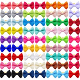10/20/30pcs Cute Pet Dog Hair Bows Solid Grooming Bows with Rubber Band Gifts for Small Dogs Hand-made Headwear Dog Supplies