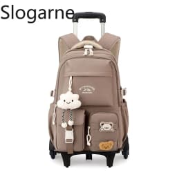 2026 Children Wheeled Backpack Students Schoolbag Rolling Backpacks Bag Kids School Trolley Bookbag Girls School Bag with Wheels