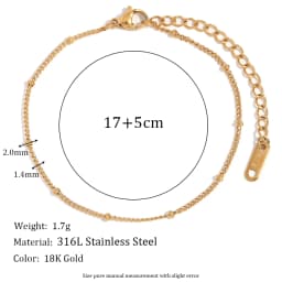 E.B.belle Blade Chain Figaro Chain Twists Chain Bracelet 18K Gold Plated 316L Stainless Steel Jewelry Women's Hand Bracelets