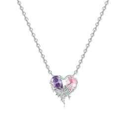 2026 Original 925 Sterling Silver Planet Necklace Love Heart Zircon Inlaid Romantic Fashion Fine Jewelry Party Gifts for Women