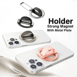 Magnetic Finger Ring Phone Holder Magsafe Silicone Strap Portable Stand for IPhone 17 16 15 Pro Max Plus Samsung Xiaomi