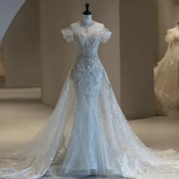 Elegant Fish Tail Wedding Dress Lightweight Tulle One Shoulder Entrance Lace Long Skirt Wedding Gown for Small Brides