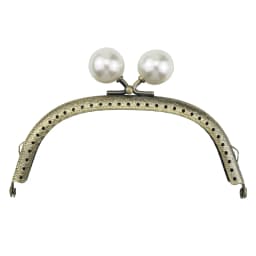 Metal Clutch Bag Kiss Clasp Lock Clasp with Pearl Coin Bag Kiss Clasp Lock DIY Coin Purse Frame Handle Handbag Craft Accessories