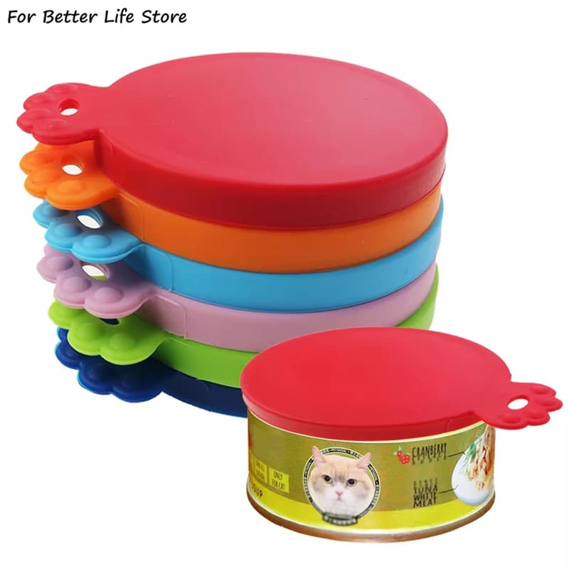 1PC Silicone Cans Storage Covers Environmental Protection Reusable Lids For Most Dog And Cat Dust Multifunction Odorless