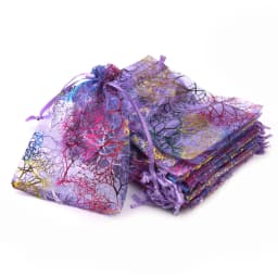 Chanfar 50pcs/lot Colored Trees Pattern Organza Gift Bags Wedding Organza Christmas Gift Bags Drawable Packaging Jewelry Bags