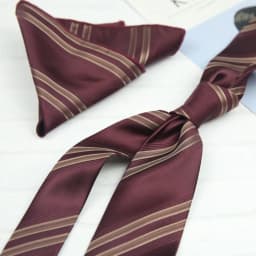 2pcs Neck Ties Set New Arrival Wine Red Striped Neckties Formal Business Khaki Dots Floral Pocket Square Wedding Shirt Cravat