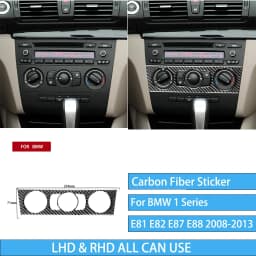 For BMW E81 E82 E87 E88 1 Series Interior Accessories 2008-2013 Gear Shift Knob Dashboard AC Outlet Carbon Fiber Cover Stickers