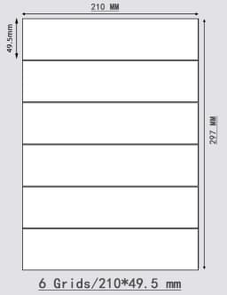 Matte White A4 Printable Sticker Label Long Strip Sticker Blank Rectangular Print Stickers for Shipping Mark, Product Label Tags
