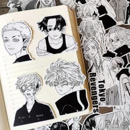 40pcs Black And White Comic Hand Account Stickers Girl Phone Case Photo Album DIY Decoration Material Package Book Diy