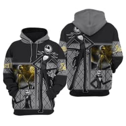 Spring and Autumn New 3D Printing TNBC Jack Skellington Unisex Couple Hoodie Children's Street Leisure Sports Large Pullover