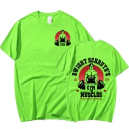 Dwight Schrute Gym for Muscles Double-sided T Shirt Tv Series The Office Michael Scott Short Sleeve T Shirts Men Cotton T-shirt
