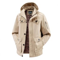 Winter Cotton-padded Men's Tooling Jacket Medium And Long Men's Large-size Coat Warm And Thicker
