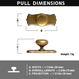 Antique Brass Cabinet Pulls Hardware for BedroomVintage Brass Solid Drawer Handles for Kitchen Cabinets and Dresser Drawers