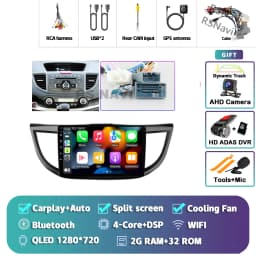 Android 16 Carplay Auto Car Radio Multimedia Player For Honda CRV CR-V 2012-2016 WIFI+4G DSP Autoradio Stereo 2din Head Unit