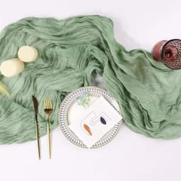 Wedding Table Runner Semi-Sheer Vintage Cheesecloth Gauze Table Decoration Setting Dining Party Christmas Banquets Arches Decor