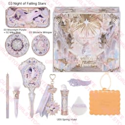 Flower Knows Knight Unicorn Collection Mini All-In Gift Set- with Lipstick, Blush, Eyeshadow, Powder, Lip Liner, Mirror & Tools
